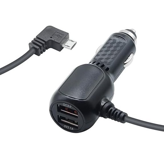 Dash Cam Micro USB Power Cable (11FT Right Angle)
