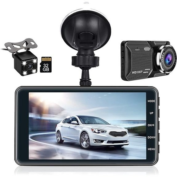 Roinvou Dual Dash Cam with 4'' LCD Touch Screen