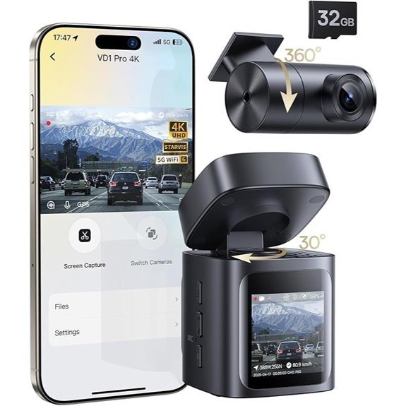 Baseus VD1 Pro Solar Dash Cam (Front & Rear)