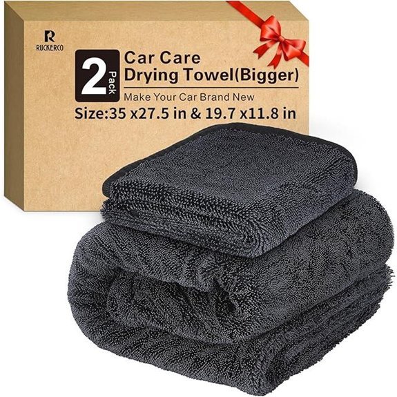 Microfiber Towels for Cars 2-Pack (No Streaks)