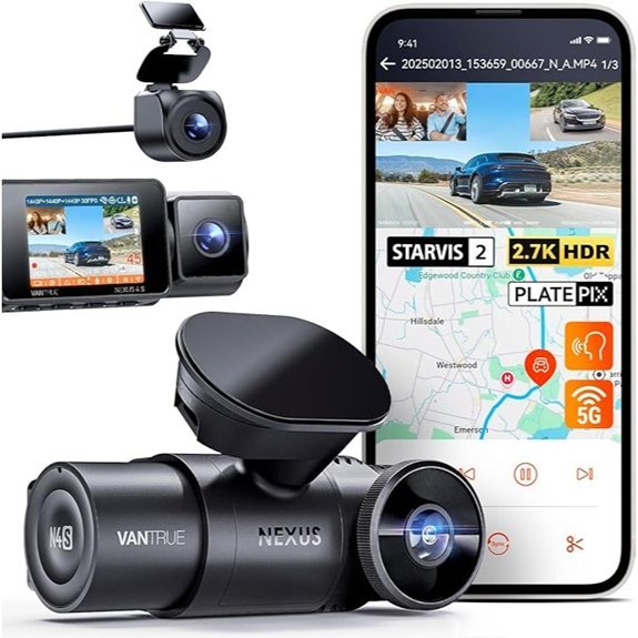 Vantrue N4S 3-Channel Dash Cam (Front/Inside/Rear)