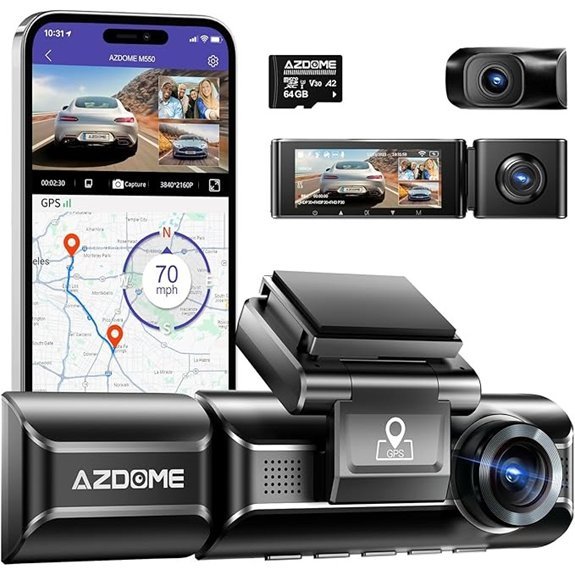 AZDOME M550 3 Channel Dash Cam with WiFi