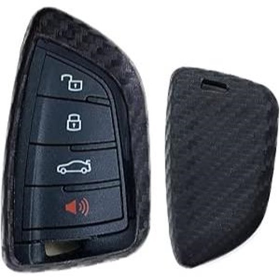 iJDMTOY Black Carbon Fiber Key Fob Cover for Toyota