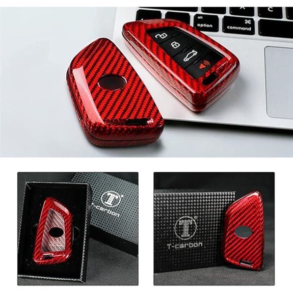 Real Red Carbon Fiber Key Fob Case for Toyota Supra