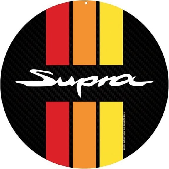 Toyota Supra Retro Stripe Metal Wall Decor