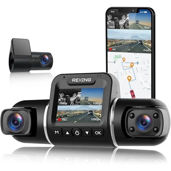 REXING V2 PRO AI Dash Cam with 3 Channels