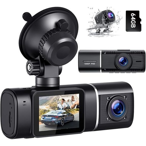 3-Channel 1080p Dash Cam with IR Night Vision