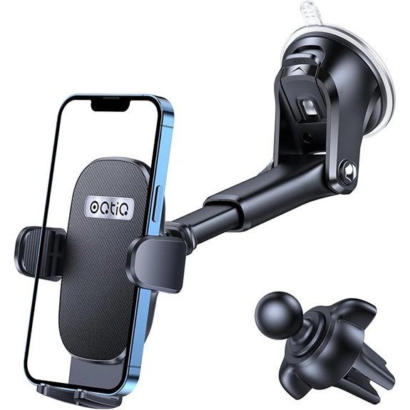 OQTIQ 3-in-1 Car Phone Mount for Dashboard & Windshield