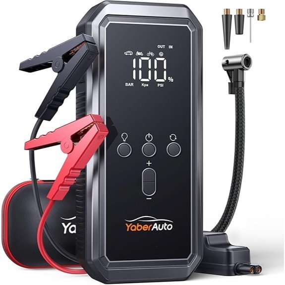 YaberAuto 9-in-1 Jump Starter with Air Compressor
