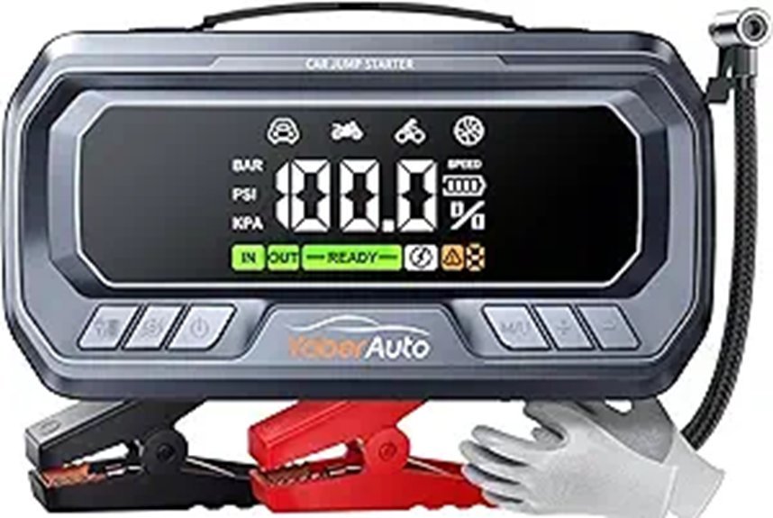 YaberAuto 12-in-1 Jump Starter with Air Compressor