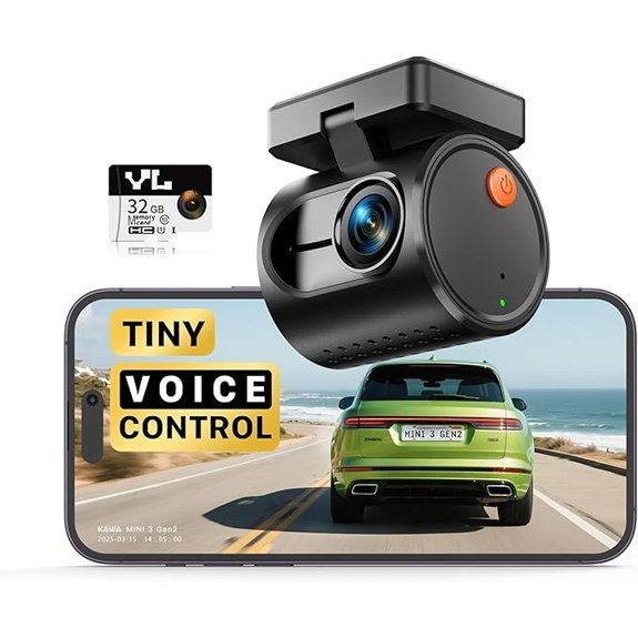 KAWA 2K Mini Dash Cam with Voice Control