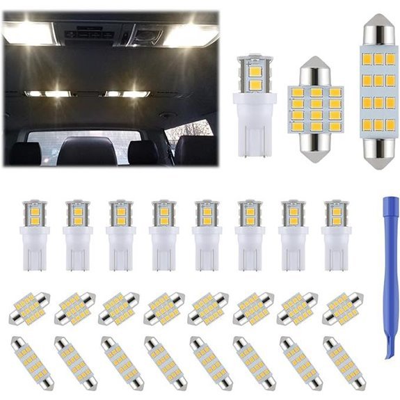 24-Piece LED Car Interior Bulb Kit - Warm White
