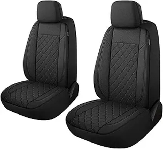YGL Washable Car Seat Covers Front Set (Black)