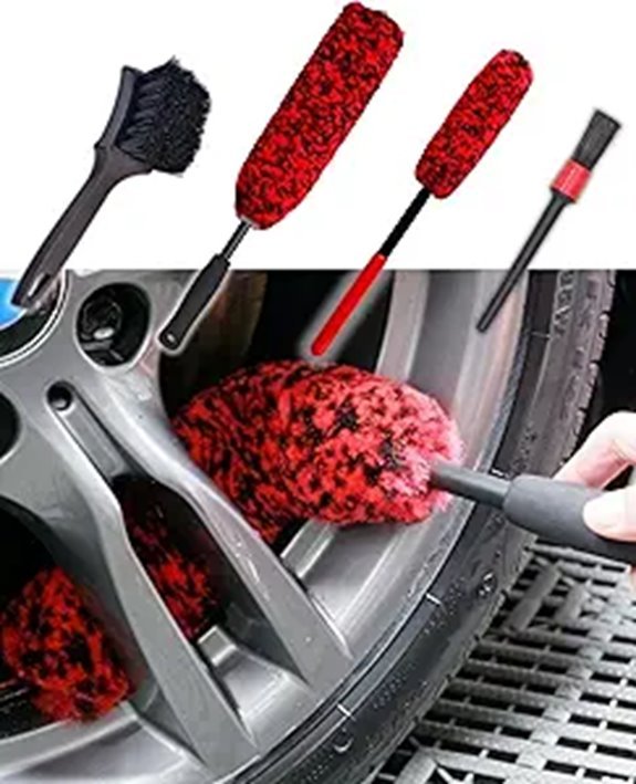 Professional 4 Pack Wheel Brush Cleaning Kit