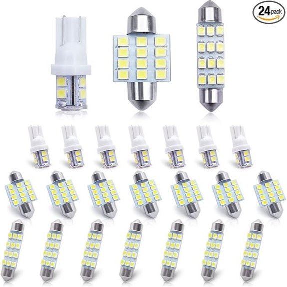 Car LED Bulb Combination Set (24 Sets White)