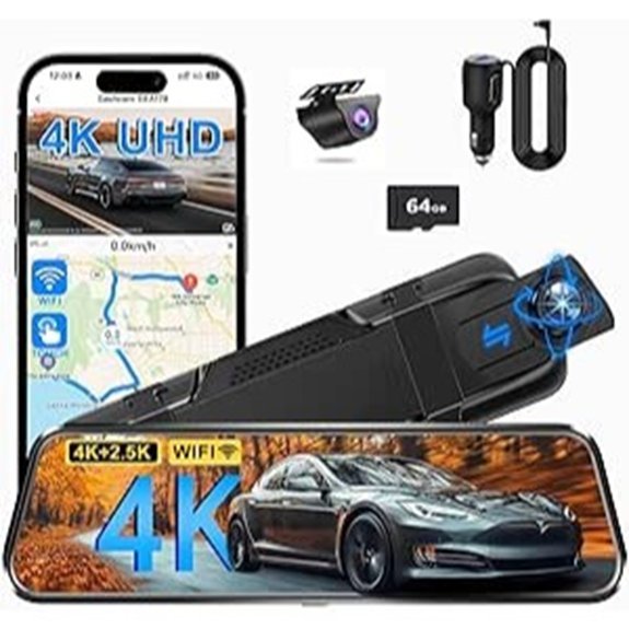 Mirror Dual Dash Camera for Car with Wi-Fi