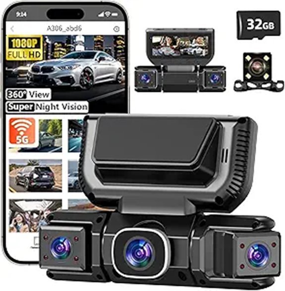 360° View 4 Channel Dash Cam with WiFi