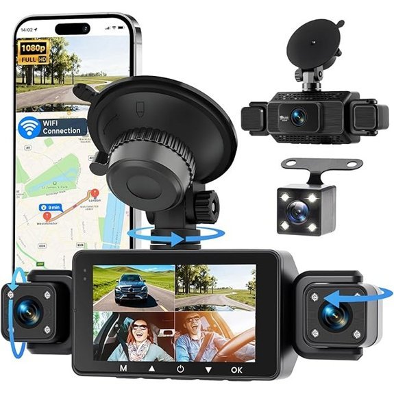 Hodozzy 4 Channel Dash Cam with WiFi & Night Vision