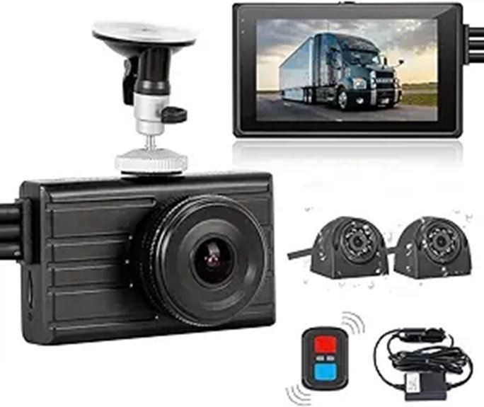 VSYSTO 3CH WiFi Truck Dash Cam with Night Vision