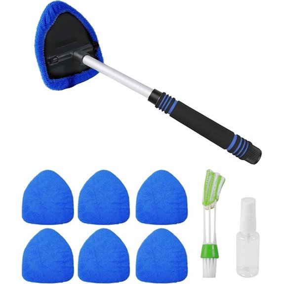 9PCS Windshield Cleaning Tool Kit with Microfiber Pads
