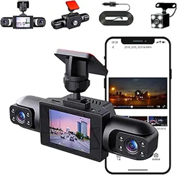 Wireless 4-Channel Front & Rear Dash Cam System