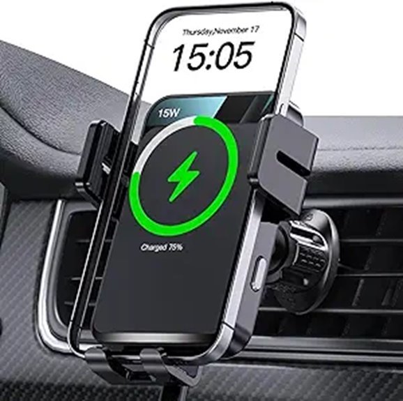 MOKPR Wireless Car Charger & Auto-Clamping Mount