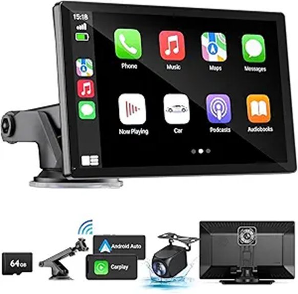 Wireless Apple Carplay Screen with Backup Camera