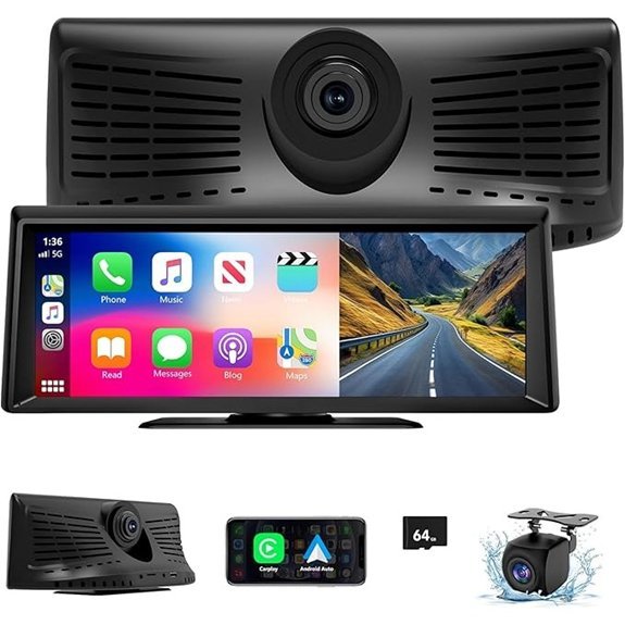 Wireless Carplay Screen with 1080P Backup Camera