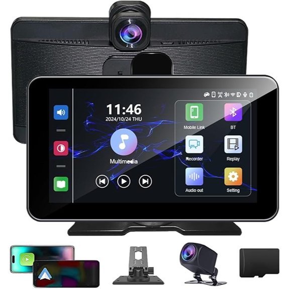 Wireless Carplay Screen with Backup Camera and GPS