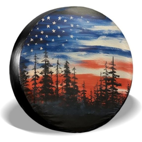 American Flag Waterproof Spare Tire Cover 17 Inch