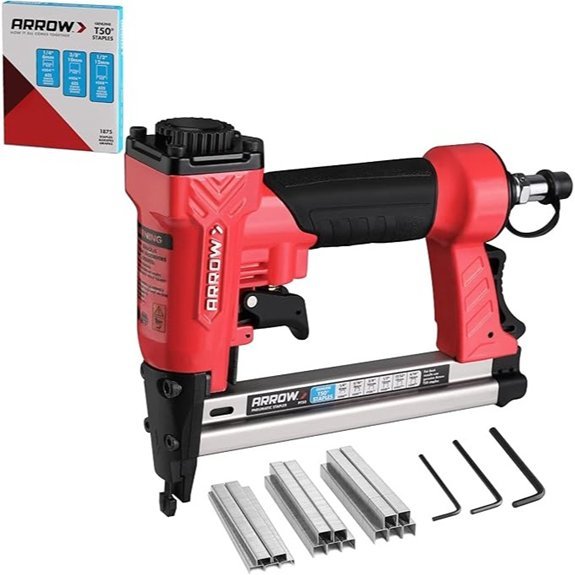 Arrow Pneumatic Staple Gun with 3750 T50 Staples