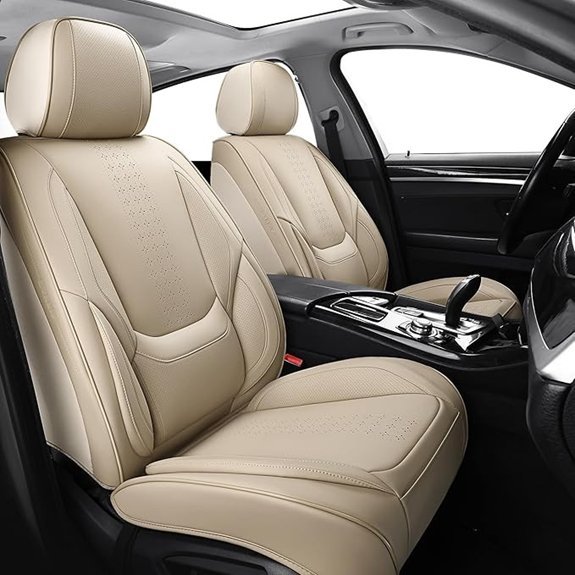 Chezope Beige Leather Car Seat Covers (Front Pair)
