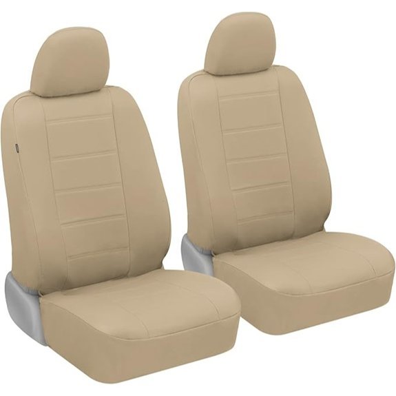 BDK carXS Beige Leather Car Seat Covers (4-Piece)