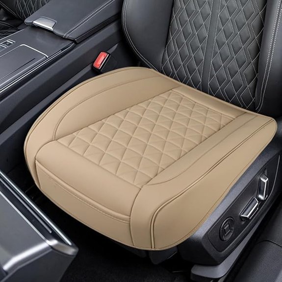 Luxury Faux Leather Car Seat Cover (Beige)