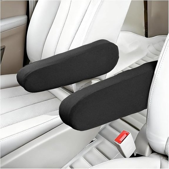 2PCS Soft Car Front Seat Armrest Covers (Black)