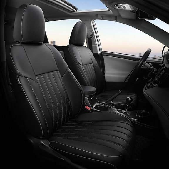 RAV4 Faux Leather Seat Covers Full Set - Black