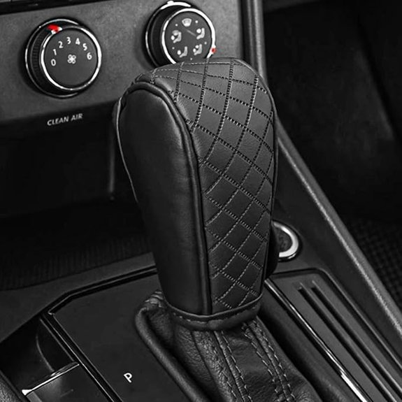 Leather Car Gear Shift Knob Cover (Black)