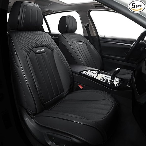 Leather Car Seat Covers Full Set Black