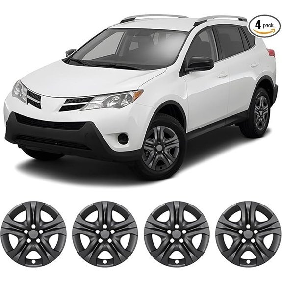 Toyota RAV4 17 Black Matte Hubcaps Set of 4