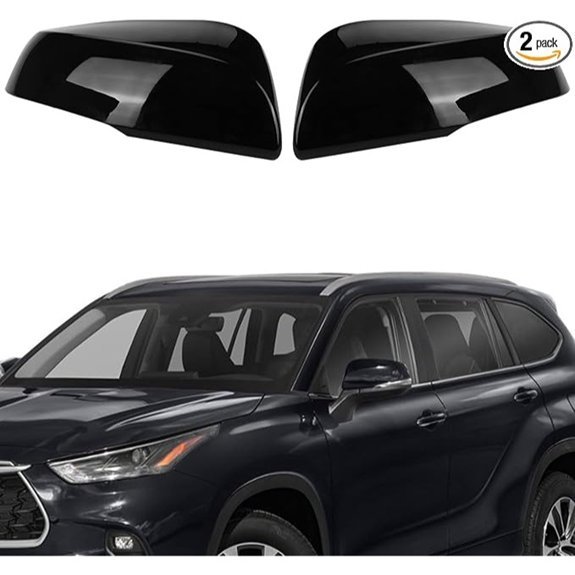 Black Side Mirror Covers for Toyota Highlander & Corolla Cross