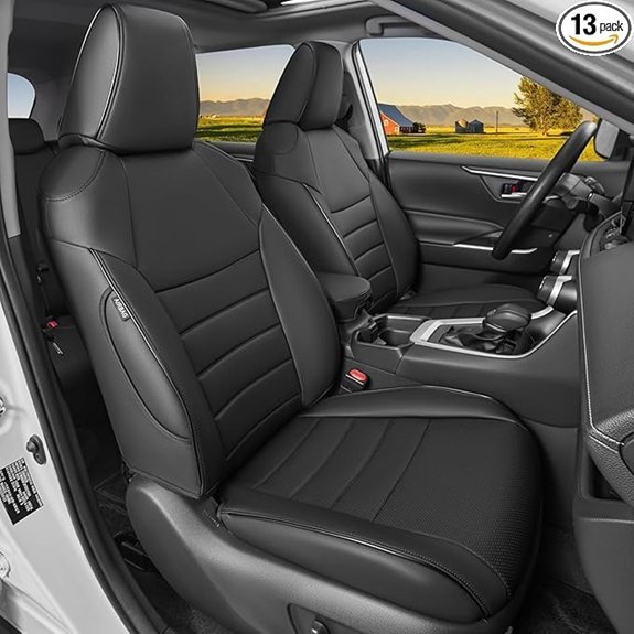 HKZ Fit RAV4 Car Seat Covers Full Set (Black)