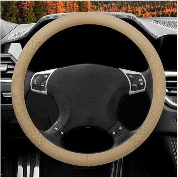 Car Steering Wheel Cover 15 Breathable Leather