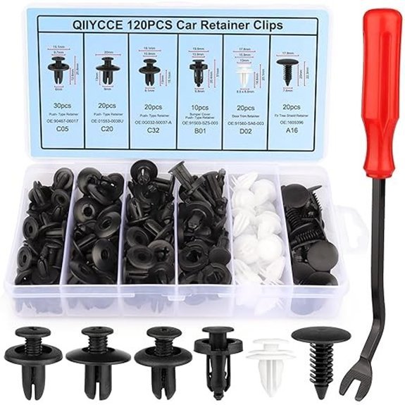 QIIYCCE 120PCS Car Clips & Plastic Rivets