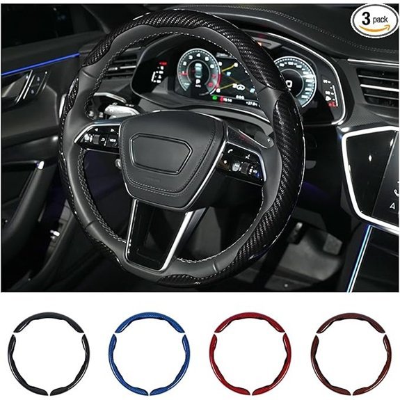 Hiseanllo Carbon Fiber Steering Wheel Cover Set