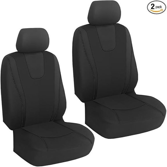 YoRise 2PCS Comfortable Car Seat Covers (Black)