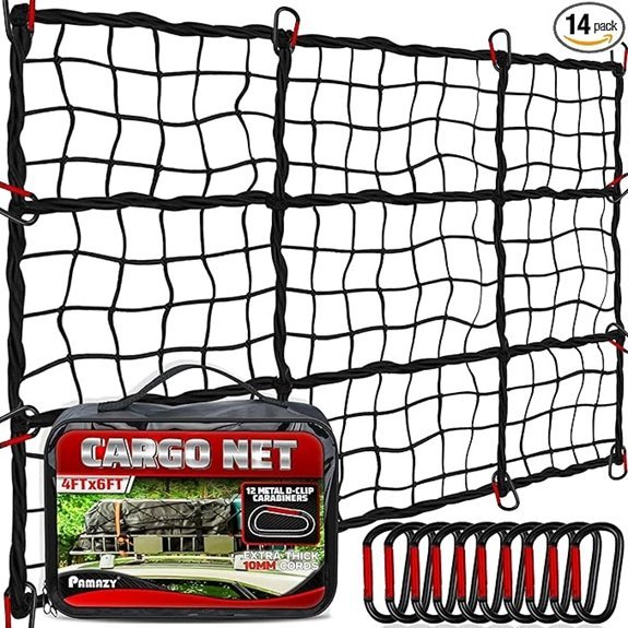 Premium Heavy Duty Cargo Net with Steel Carabiners