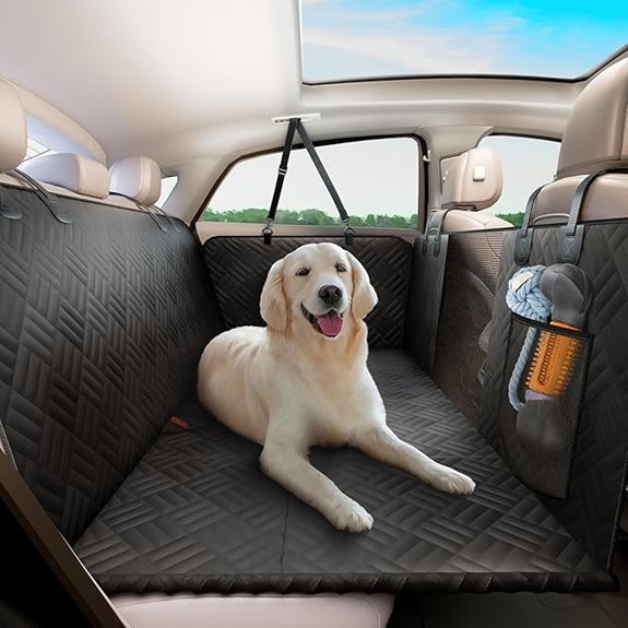 ELLINI Dog Car Seat Cover with Hard Bottom