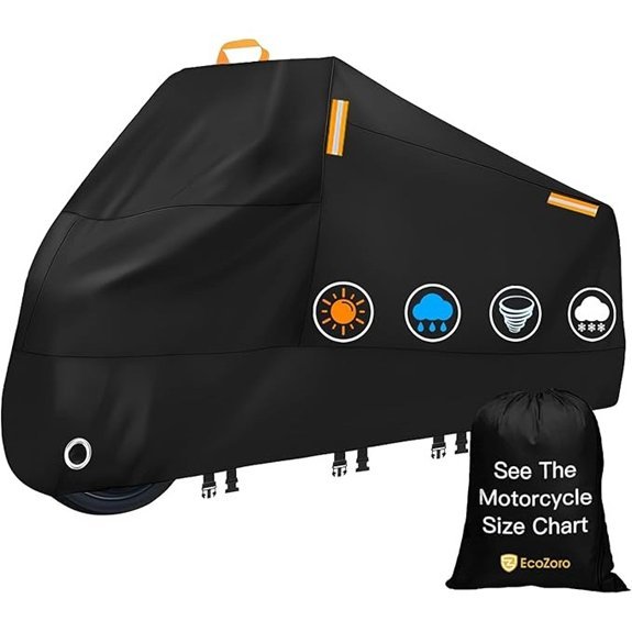 300D Heavy Duty Motorcycle Cover with Storage Bag