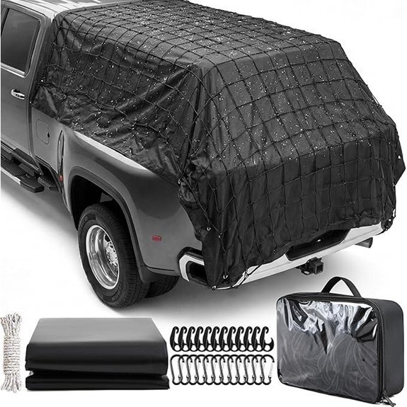 Tranqun Waterproof Cargo Net for Pickup Truck Bed