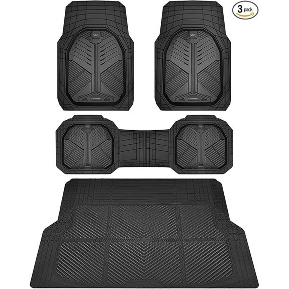 CAR PASS Heavy Duty Rubber Car Mats with Cargo Liner